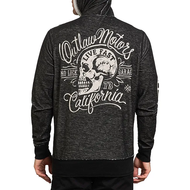 Толстовка AFFLICTION Awakening Light Reversible Zip Off White Black
