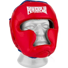 Тренировочный шлем для бокса POWERPLAY 3068 PU+Amara Красно-Синий