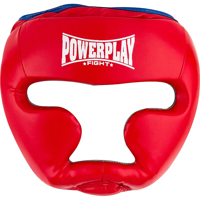 Тренировочный шлем для бокса POWERPLAY 3068 PU+Amara Красно-Синий