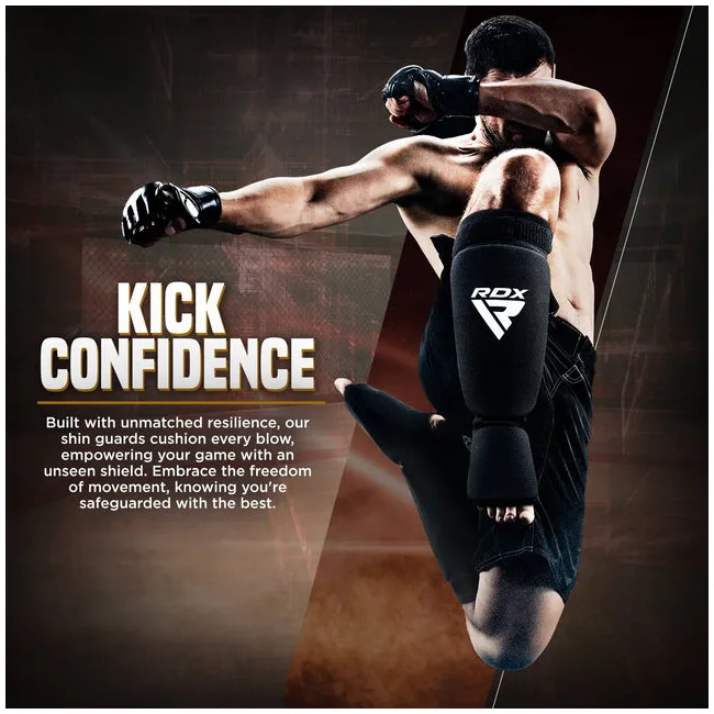 Защитные щитки для ног RDX Hosieri Shin Instep Guard Black White