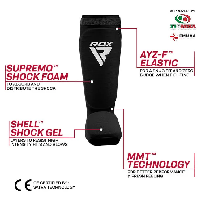 Защитные щитки для ног RDX Hosieri Shin Instep Guard Black White