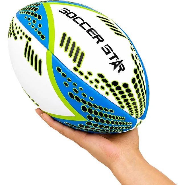 Регбийный мяч SOCCER STAR R-5354-4 (Белый-синий-салатовый)