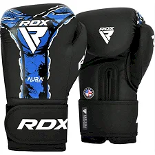 Боксерские перчатки RDX BOXING GLOVES NEW AURA F17 черный, синий