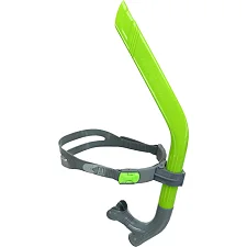 Трубка фронтальная дыхательная для плавания MADWAVE PRO SNORKEL junior M077702 (Зеленый)