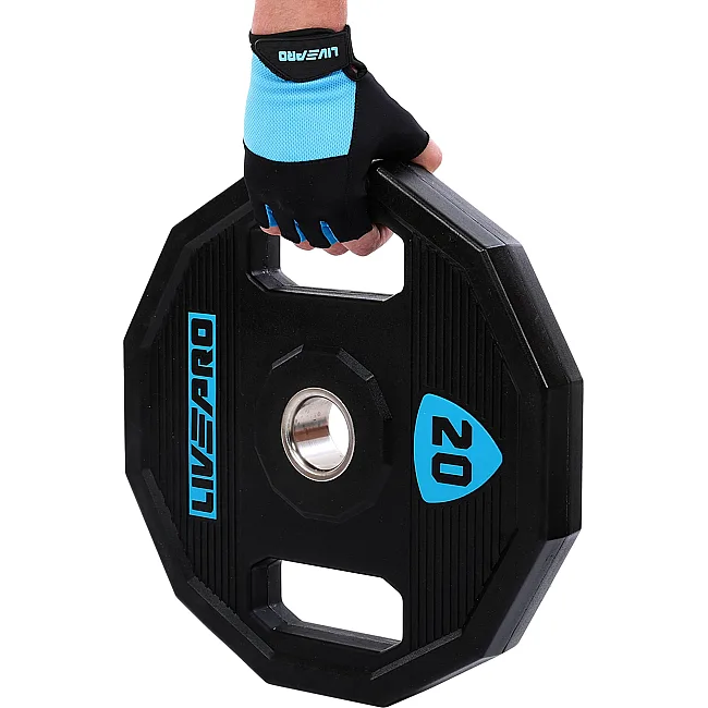 Млинці диски поліуретанові 2 Handle металева втулка LiveUp LP8023-20 ø51мм 20кг