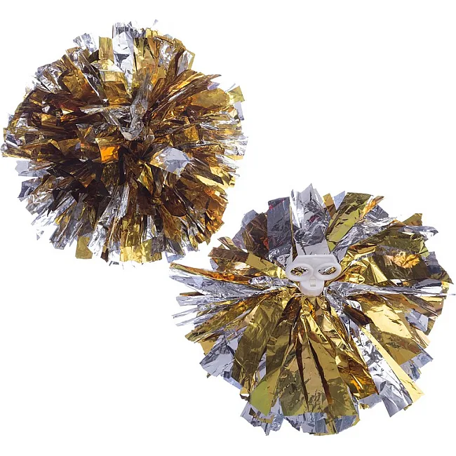 Помпони кулясті Кулі круглі блискучі
 SP-SPORT
 Pom-Poms C-1679 1шт (Срібний-золотий)