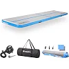 Надувной коврик Airtrack inSPORTline Airstunt 400x100 см, серо-бирюзовый