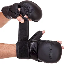 Перчатки Крабы спаринговые для MMA ZELART BO-3393 (Черный)