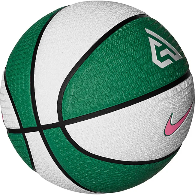 Мяч баскетбольный Nike PLAYGROUND 8P 2.0 G ANTETOKOUNMPO DEFLATED белый, зелёный, розовый 7