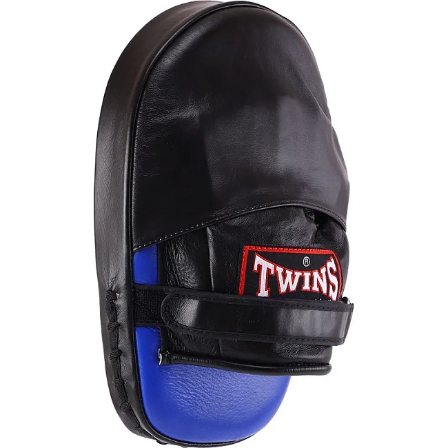 Лапа боксерская прямая тренировочная удлиненная кожа TWINS
 PML-5-L левая 29x18x6см 1штука (Синий-черный)