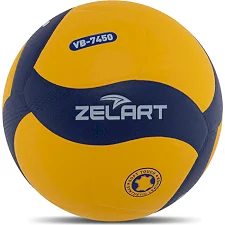 Волейбольний м'яч ZELART VB-7450 №5 PU (Жовтий-синій)