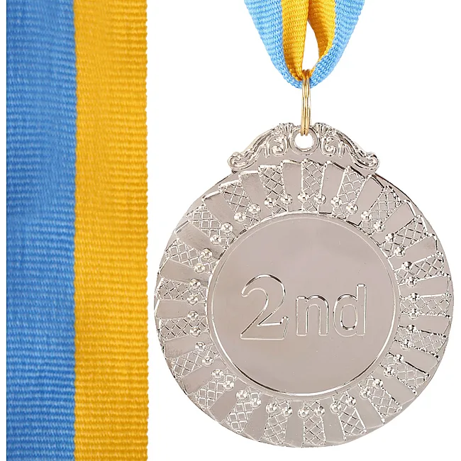 Медаль спортивная с лентой SP-SPORT FLASH C-4328-ANG ø6,5см (Серебряный)