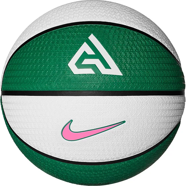 Мяч баскетбольный Nike PLAYGROUND 8P 2.0 G ANTETOKOUNMPO DEFLATED белый, зелёный, розовый 7