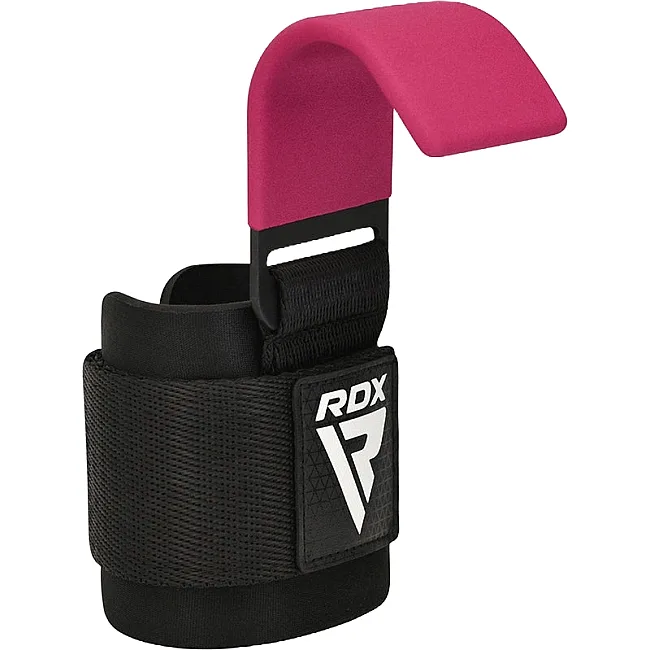 Крюки для тяги на запястье RDX W5 Gym Hook Strap Pink Plus
