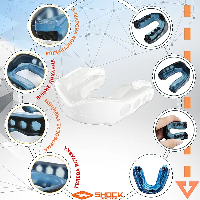 Капа для бокса Shock Doctor Gel Max взрослая (возраст 11+) White (art. 61950-TC-AD)