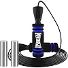 Скакалка скоростная PowerPlay 4212 X ROPE с утяжелителем Черно/Темно синяя (120г*2) 3м.