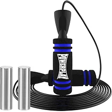 Скакалка скоростная PowerPlay 4212 X ROPE с утяжелителем Черно/Темно синяя (120г*2) 3м.