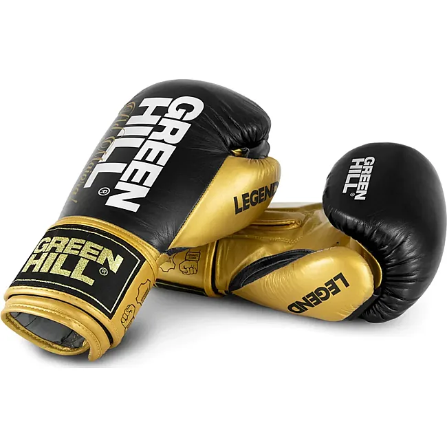 Боксерські рукавиці LEGEND platinum edition Green Hill BGLP-2246 Black/gold