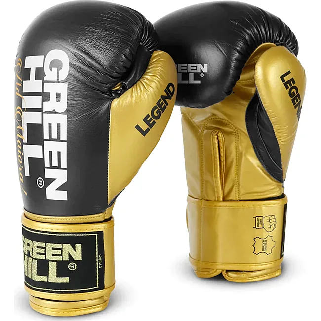 Боксерські рукавиці LEGEND platinum edition Green Hill BGLP-2246 Black/gold