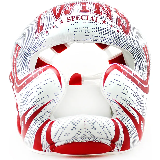 Боксерский шлем Twins Fancy FHGL3-TW5 White Red