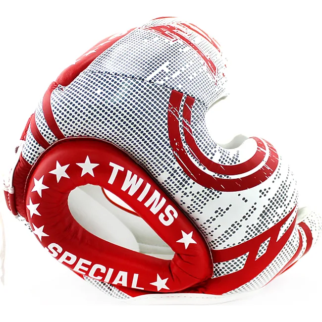 Боксерский шлем Twins Fancy FHGL3-TW5 White Red