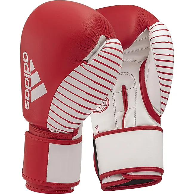 Перчатки для кикбоксинга Adidas с лицензией Wako (красно-белый, adiKBWKF200)