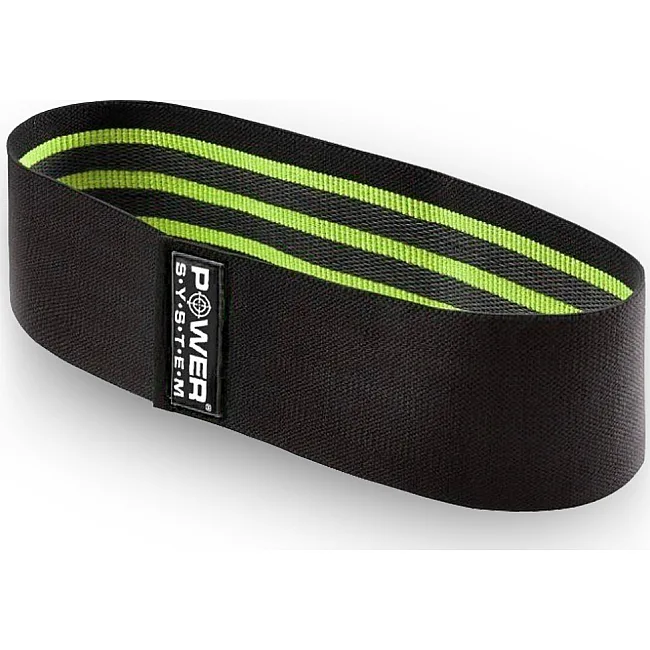 Резинка для фитнеса тканевая POWER SYSTEM PS-4092 Booty Band LVL 2 Black/Green (d_80 см. 12-16кг.)