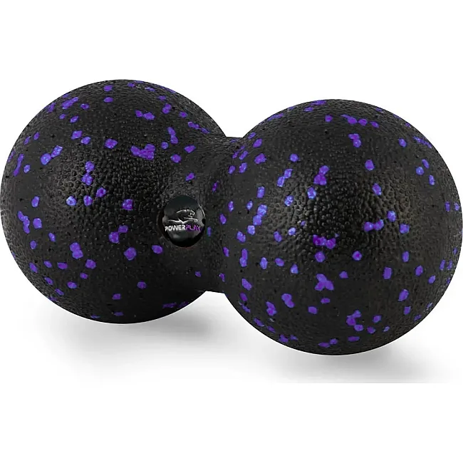 Масажний м'яч подвійний PowerPlay PP-4352 Epp foam peanut ball (d8*16cm.) Чорно/Фіолетовий