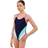 Купальник подростковый слитный SP-SPORT PL-8262 8-16лет (Темно-синий-фиолетовый)