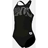 Купальник закрытый для девочек Arena GRAPHIC SWIMSUIT V BACK черный, белый (для детей)