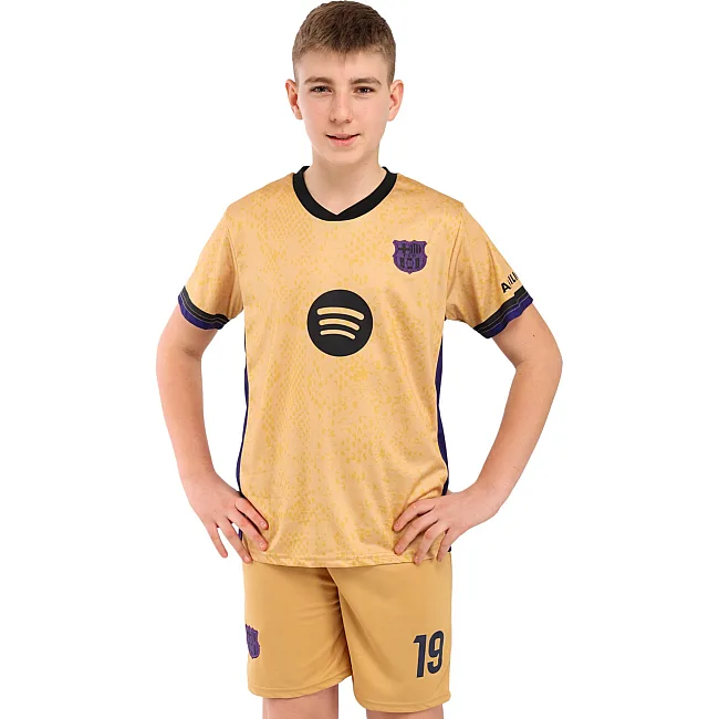 Футбольна форма дитяча із символікою клубу BARCELONA гостьова 2026 SP-SPORT CO-7345 (Жовтий)