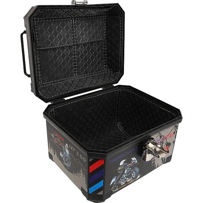 Центральний кофр задній для мотоцикла пластиковий Adventure JUHAO H-45-2 1шт 42x34x30см (Чорний)