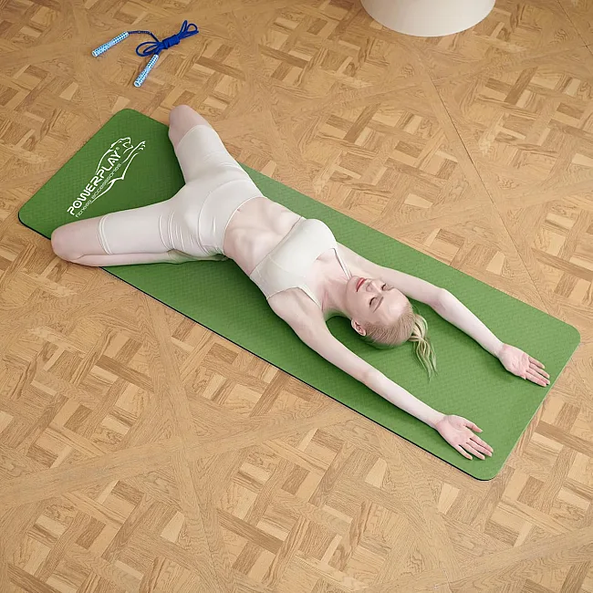 Коврик для йоги и фитнеса PowerPlay 4150 TPE Premium Performance Mat Зеленый (183x61x0.6 см.)
