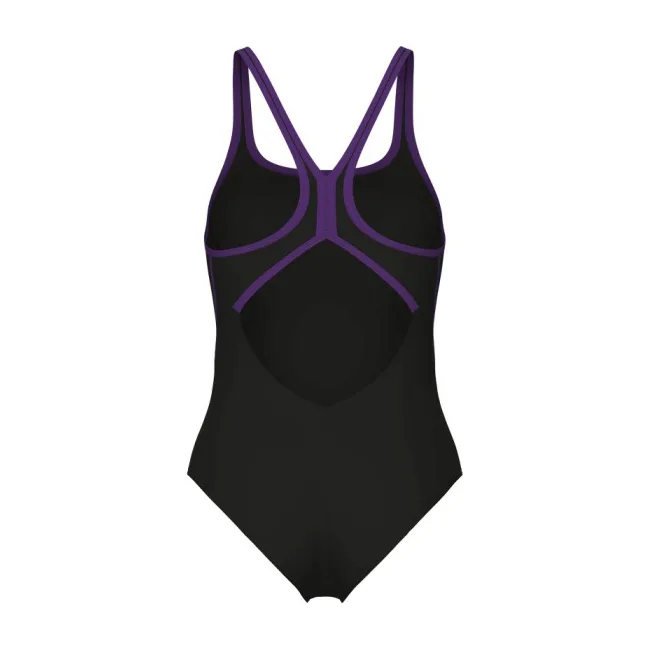 Купальник закрытый для женщин Arena PRO_FILE SWIMSUIT SOLID черный, фиолетовый