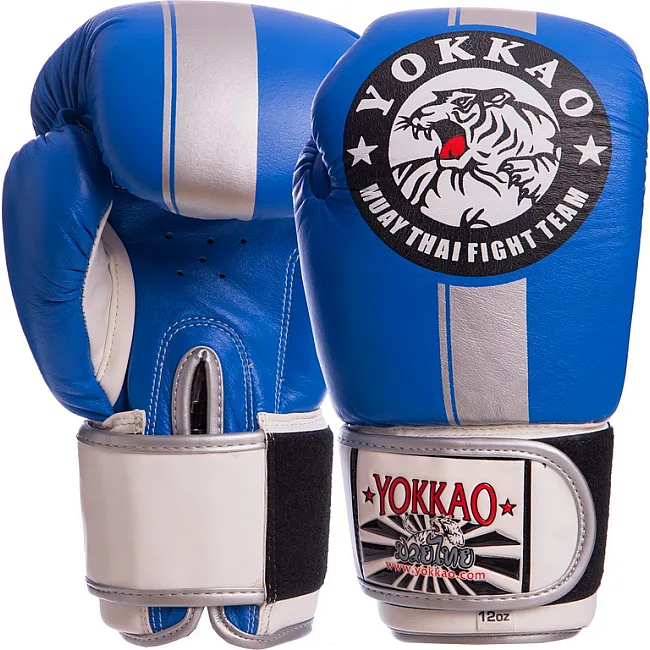 Перчатки для бокса


 кожаные YOKKAO YK016 10-16унций (Синий-серый)