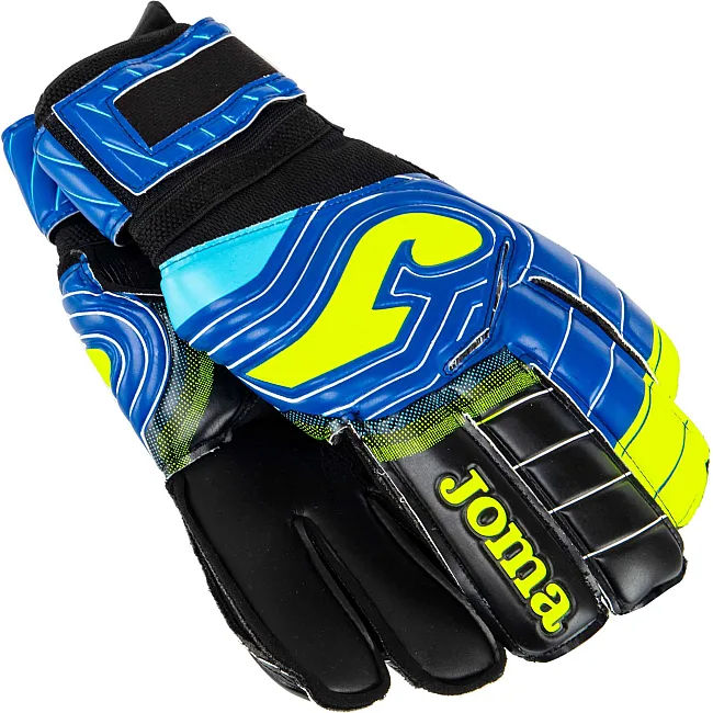 Вратарские перчатки
 профессиональные с защитой пальцев JOMA

 BRAVE 401183-121
 7-12 (Черный-синий-желтый)