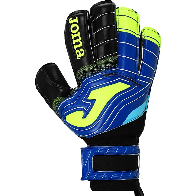 Вратарские перчатки
 профессиональные с защитой пальцев JOMA

 BRAVE 401183-121
 7-12 (Черный-синий-желтый)