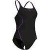 Купальник закрытый для женщин Arena PRO_FILE SWIMSUIT SOLID черный, фиолетовый