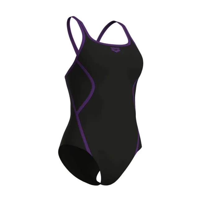 Купальник закрытый для женщин Arena PRO_FILE SWIMSUIT SOLID черный, фиолетовый