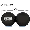 Масажний силіконовий подвійний м'яч PowerPlay PP-4355 Silicone Lacrosse Peanut Ball (6.3*12.6см.) Чорний