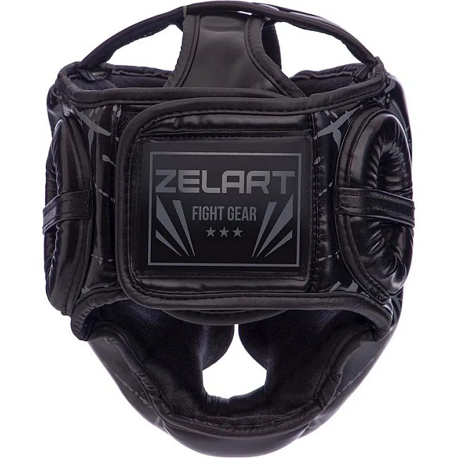 Детский закрытый шлем для бокса PU ZELART BO-0394 (Черный)