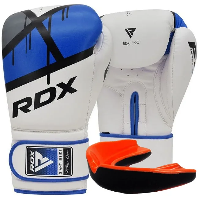 Боксерские перчатки RDX F7 Ego Blue (капа в комплекте)