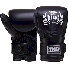 Распродажа! Перчатки снарядные-блинчики для бокса кожаные TOP KING Ultimate TKBMU-CT (Черный)
