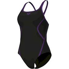 Купальник закрытый для женщин Arena PRO_FILE SWIMSUIT SOLID черный, фиолетовый