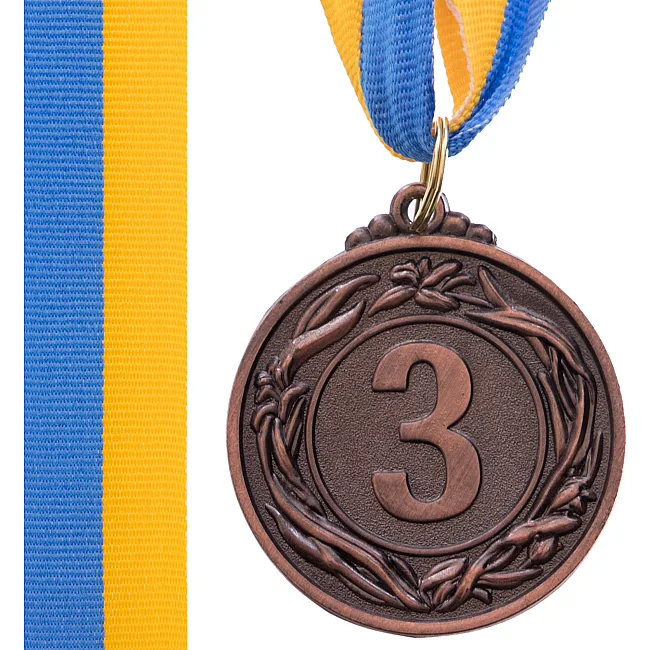 Медаль спортивная с лентой SP-SPORT GLORY C-3969-1-4_5 ø4,5см (Бронзовый)