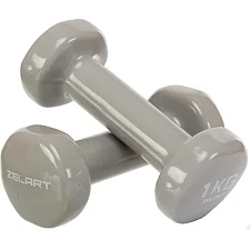 Гантели для фитнеса виниловые ZELART Beauty TA-5225-1 2шт 1кг (Серый)