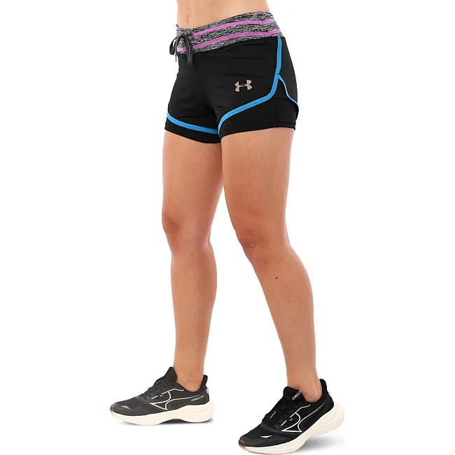 Спортивные шорты
 двойные 2 в 1 женские UNDER ARMOUR
 CO-1721 (Черный-фиолетовый)