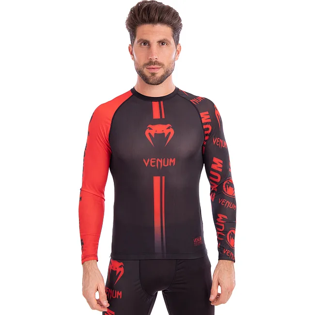 Рашгард лонгслив мужской VENUM
 LOG
 CO-8128 (Черный-красный)