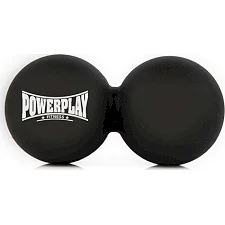Масажний силіконовий подвійний м'яч PowerPlay PP-4355 Silicone Lacrosse Peanut Ball (6.3*12.6см.) Чорний