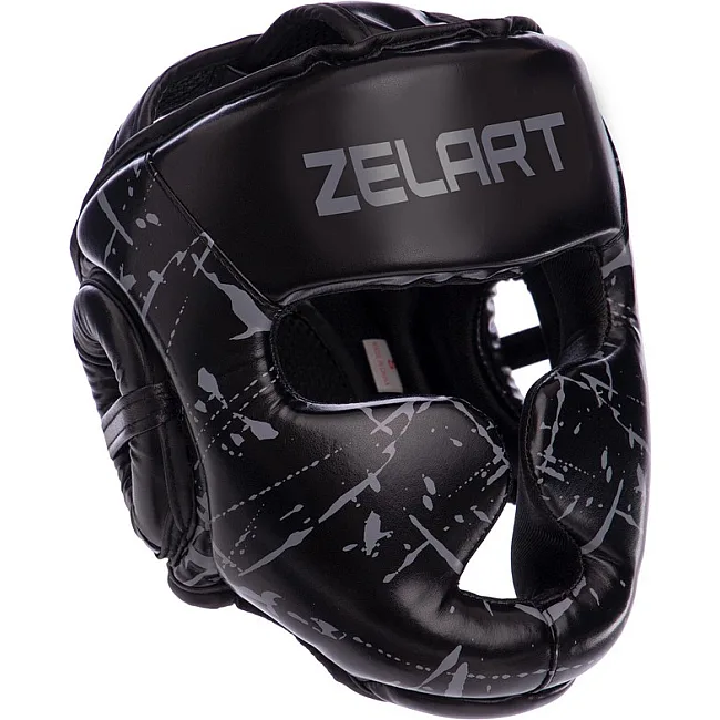Детский закрытый шлем для бокса PU ZELART BO-0394 (Черный)
